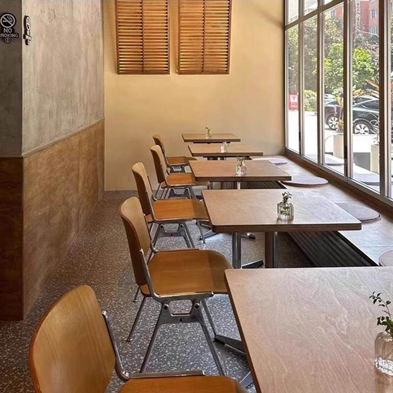 需定制咖啡厅桌椅海洋板桌子甜品糖水奶茶店韩式简饭厅覆古酒馆实