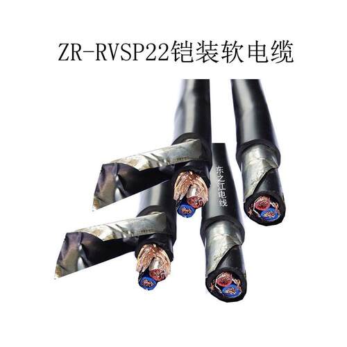 国标ASTP-120Ω铠装屏蔽线RVSP22-1.5 1 RS485通讯软电缆光伏电线