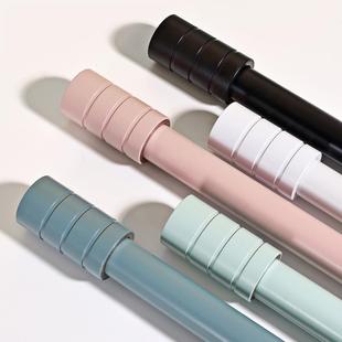 V45O窗帘杆子罗马杆单铝合金双杆加厚双层轻奢卧室全套简易杠