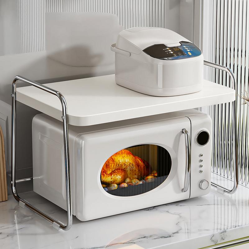 不锈钢微波炉置物架厨房电饭锅锅具煲烤箱层架一体专用台面支架子