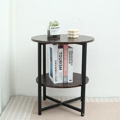 现代简约小茶几床头桌置物架阳台小圆桌双层创意现代床头桌