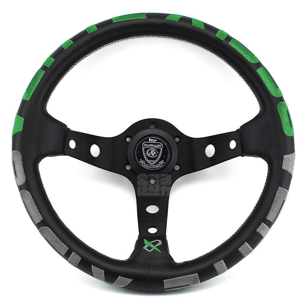 汽车改装转向盘VERTEX330mm刺绣真皮方向盘13寸竞技赛车方向盘