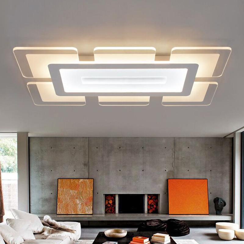 LED长方形客厅灯后现代简约卧室超薄高档吸顶灯1.2米遥控大厅灯具