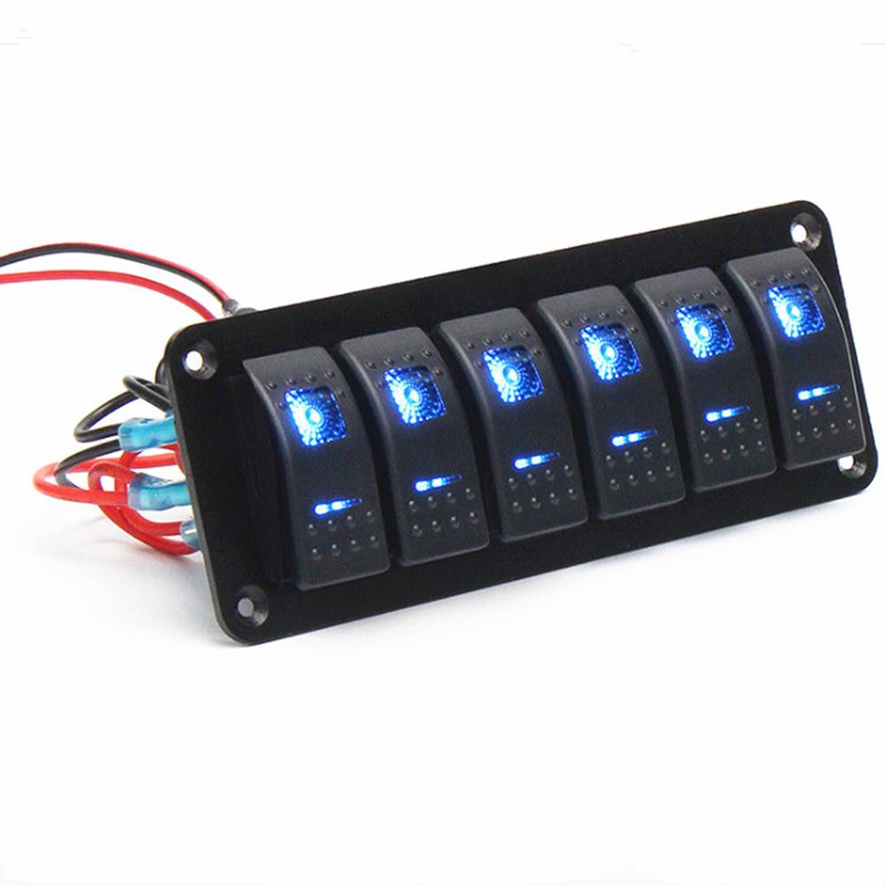 热销房车汽车游艇6位面板组合开关6位船形开关复位5PIBN