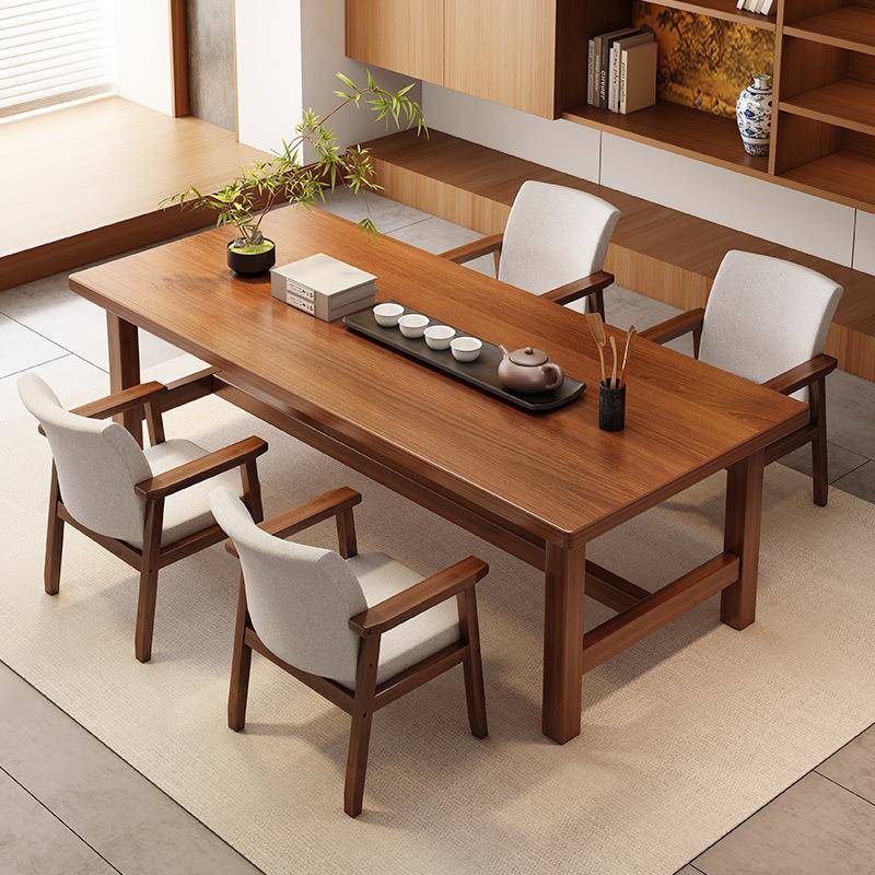 【折扣价】茶台茶桌椅组合家用阳台大板茶桌新中式办公室简约实木