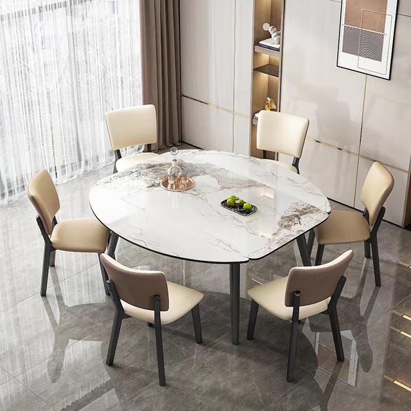 【折扣价】岩板餐桌可伸缩方圆两用家用小户型实木折叠现代简约轻