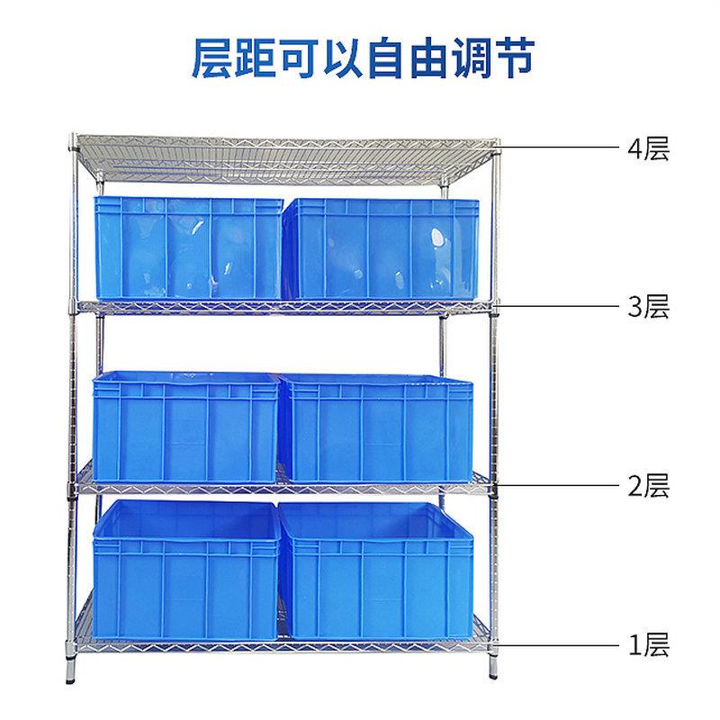 【折扣价】仓库镀铬不锈钢货架带轮线网移动置物架家用仓储移动货
