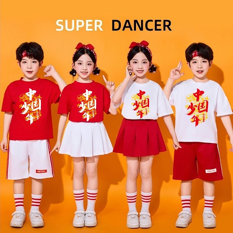 中国风儿童啦啦操足球宝贝合唱服