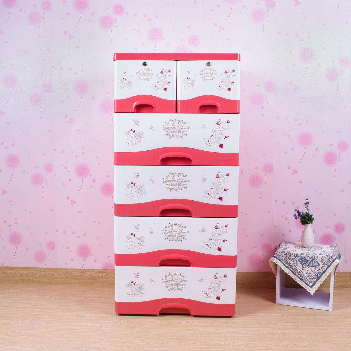 62cm加厚玫瑰经典款收纳柜PP塑料儿童衣柜玩具杂物整理柜4层5层,电子元器件市场,其它元器件,淘宝优惠券,粉丝福利购,淘宝优惠卷