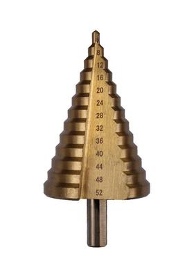 镀钛直槽三角柄宝塔钻头阶梯钻4-52圆柄钻高速钢手电钻