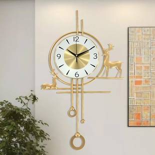 E4C个性 挂墙艺术壁饰石英钟北欧轻奢钟表简约时钟挂 创意客厅时尚