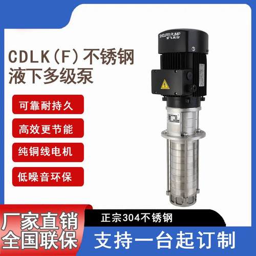 首飞机床水泵CDLK浸入式多级泵不锈钢液下离心泵冷却液车床清洗泵