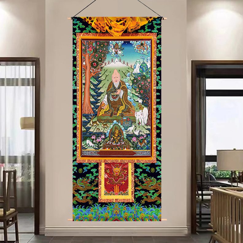 西藏藏族挂画挂布画布艺中式挂毯民宿背景墙装饰布壁画面具民族风图片