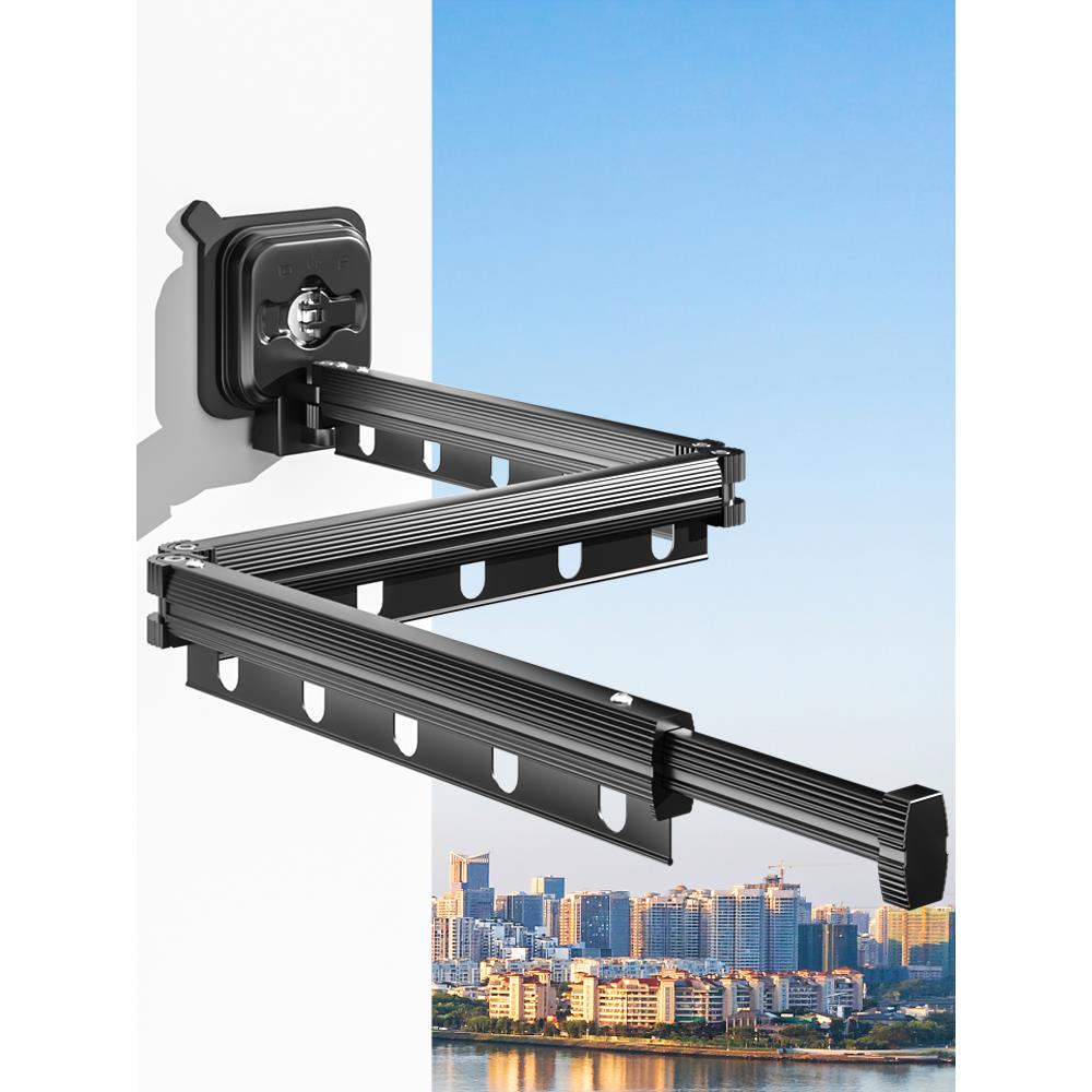 fc晾衣架免打孔吸盘折叠隐形伸缩壁挂阳台晒被子室内室外凉衣杆