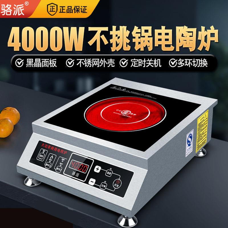 骆派家用电陶炉4000W平面3500瓦商用5000瓦爆炒6000W定时光波炉