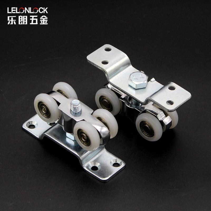 出口东南亚木门吊轮吊轨锌合金静音滑轮木制推拉门移门五金配件