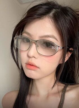 2025新款复古老钱风金属猫眼墨镜女网红高级感Y2K辣妹太阳眼镜潮