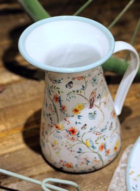 生活欧式1120园艺壶格摆件奶杂货.饰品*搪瓷*5花瓶.5客厅田园风11