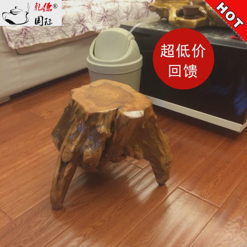树根树头实木墩子根雕茶几茶桌配套凳子树桩原木杉木凳子花架底座