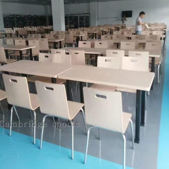 组合带木椅量质学生四人座分好曲服务区广东靠背开员工食堂餐桌椅