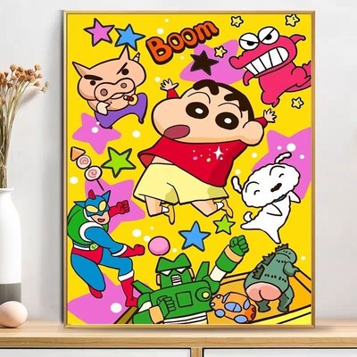 蜡笔小新全家福拼图木质500/1000片成人儿童动漫卡通益智玩具女生