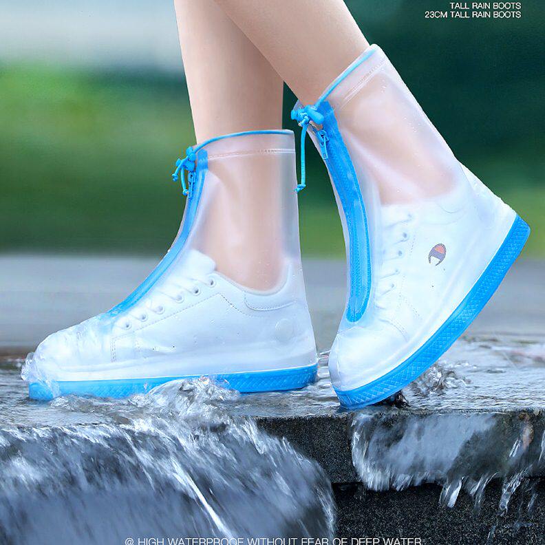 脚套加厚儿童套耐磨男女防滑雨鞋防雨下防水雨靴透明夏季雨天硅胶
