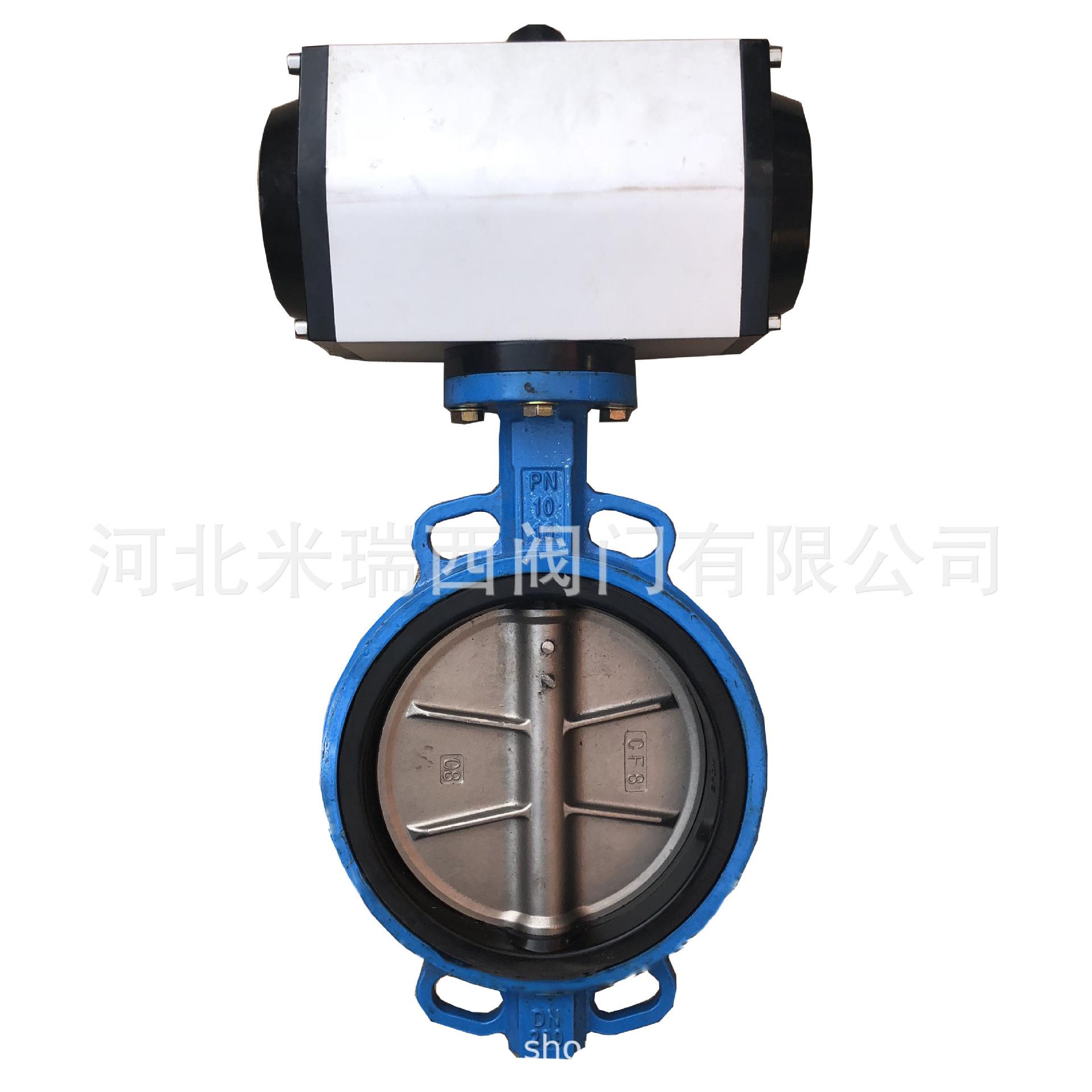 气动对夹蝶阀 软密封衬四氟蝶阀 双作用蝶阀 河北厂家D671F-10Q