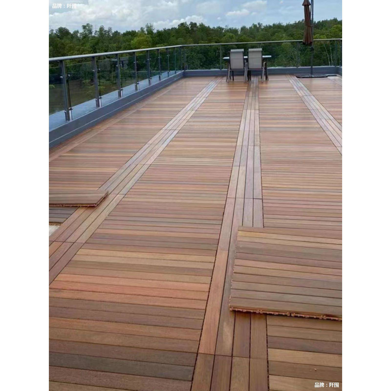 重蚁木阳台纯实木地板户外防腐木自铺室外露台改造阳光房防水地板