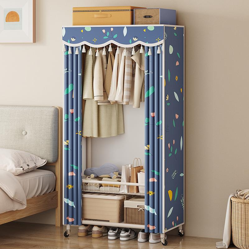 衣柜家用卧室出租房用加固加厚结实组装式简易布衣柜收纳钢管衣橱