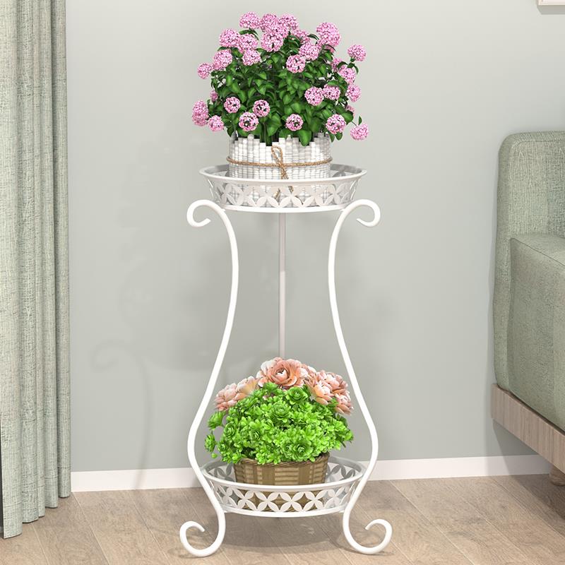 欧式多层花架铁艺室内客厅绿箩置物架阳台花盆架绿萝落地式花架道