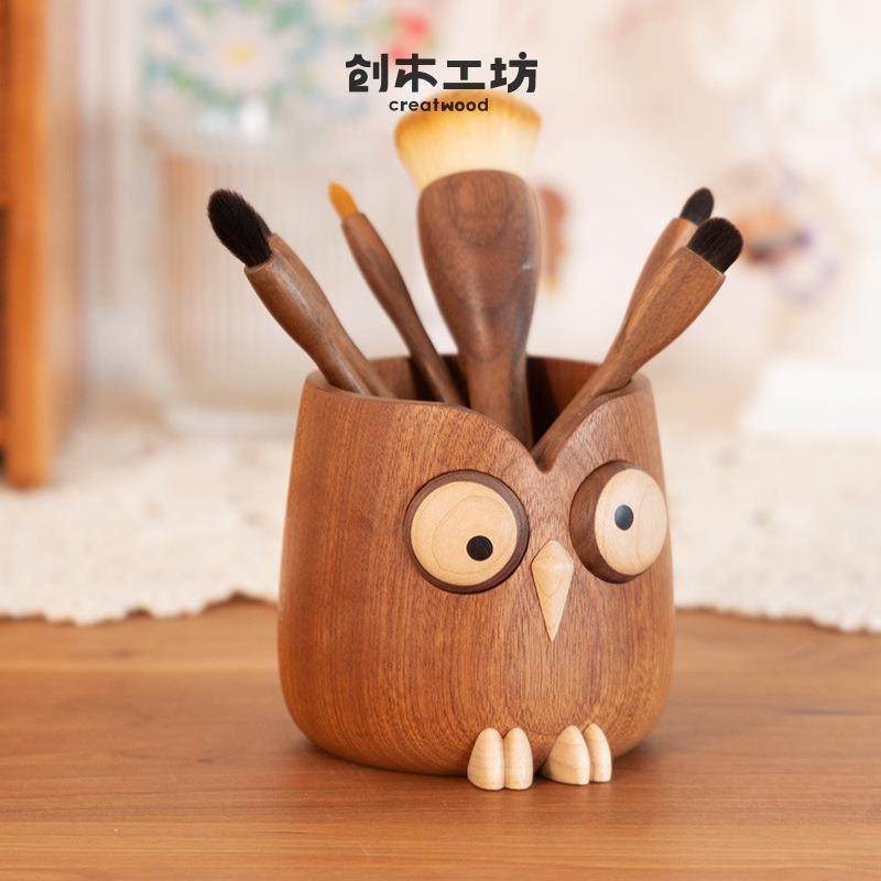 【大眼猫头鹰笔筒】桌面装饰办公学生可爱桌面收纳盒创意,3C数码配件,USB灯,淘宝优惠券,粉丝福利购,淘宝优惠卷