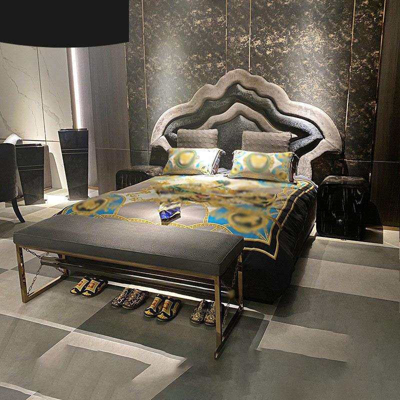 威登家具后现代轻奢床组意大利奢华婚床港式主卧1.82.2米大床