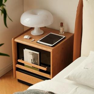 古德床头柜床边柜子樱桃木卧室家具实木收纳柜北欧风整装家用落地