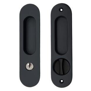 躺门锁黑色带匙移门隐形拉手内嵌暗藏式门锁sliding door handle