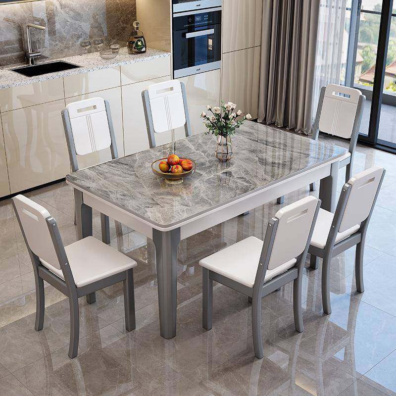 实木岩板餐桌椅组合客厅家用小户型吃饭桌子简约出租房长方形餐桌,3C数码配件,USB灯,淘宝优惠券,粉丝福利购,淘宝优惠卷