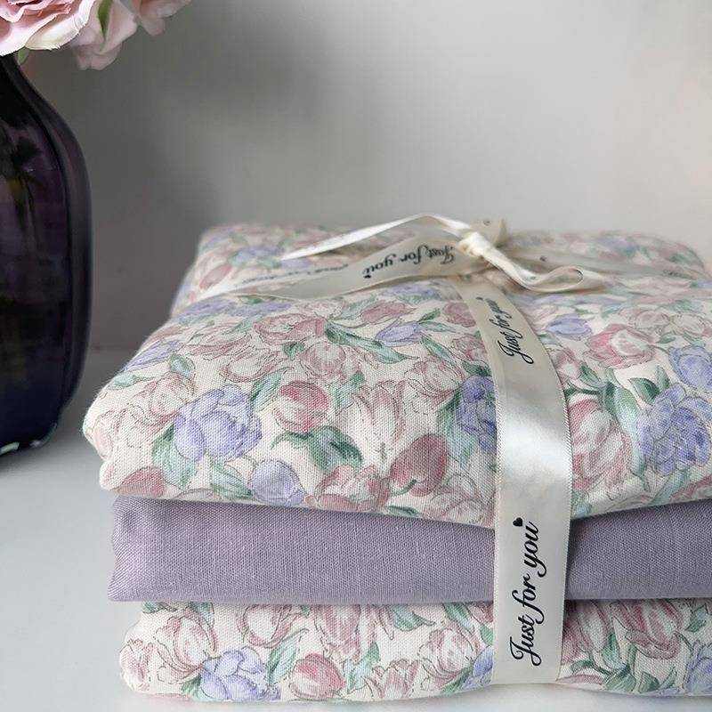 直播爆款A类母婴级全棉双层纱四件套小清新100纯棉儿童被套三件套