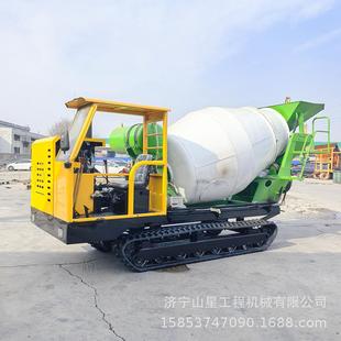 四缸大马力履带搅拌罐车2方罐体自动出料水利建设混凝土灌装机
