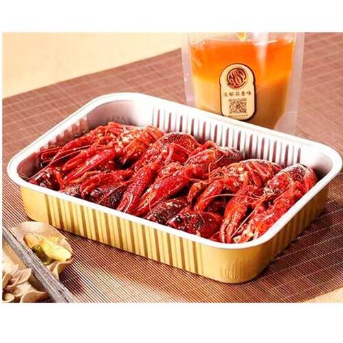 单套1200ml可热封海鲜麻辣小龙虾酸菜鱼打包餐盒可微波锡纸盒含盖