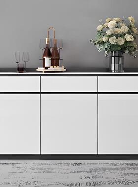 轻奢岩板矮柜烤漆时尚多用办公室落地文件柜家用厨房餐边柜储蓄柜