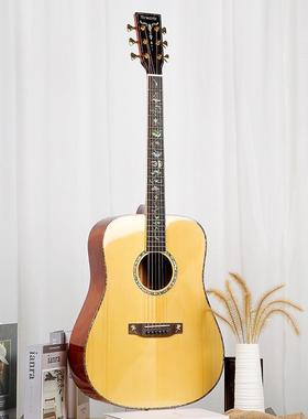 全单吉他D桶吉他单板民谣吉他41寸桃花芯木