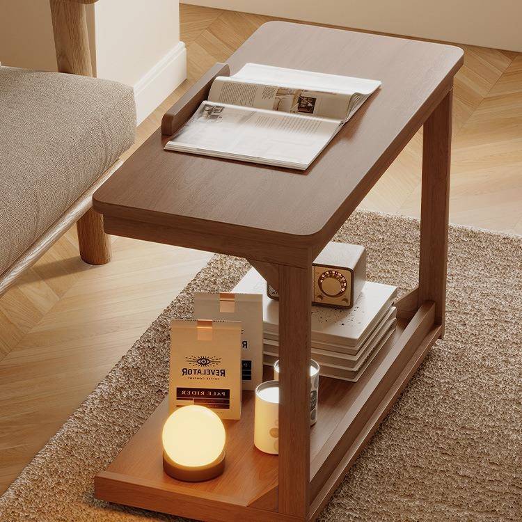 可移动床边桌2024新款简约小型电脑桌卧室家用客厅可翻转沙发边桌