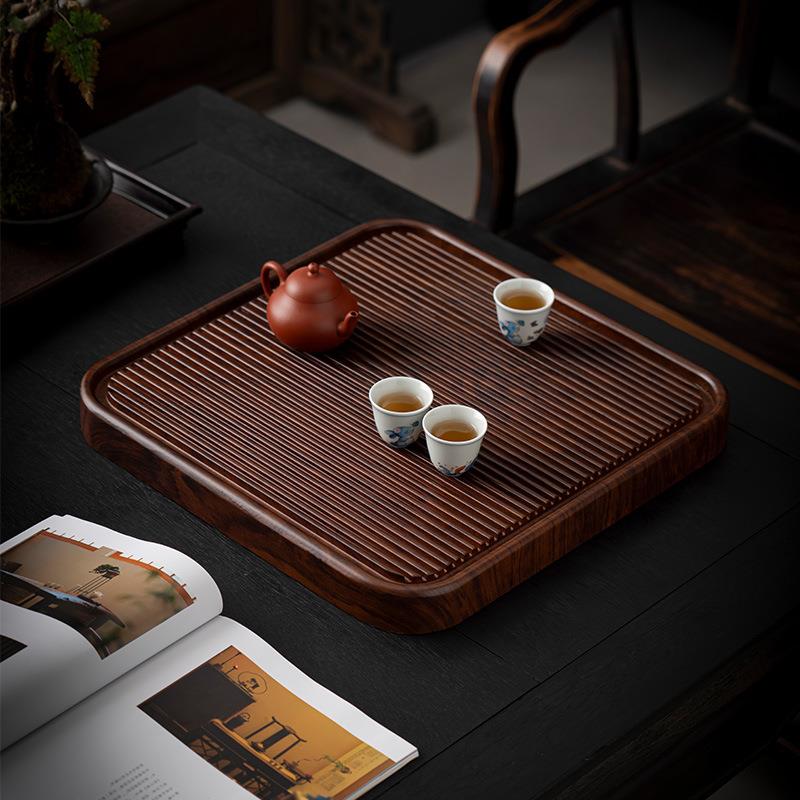 新中式竹木正方形竹制茶盘家用茶具套装茶海排水蓄水式茶台竹托盘