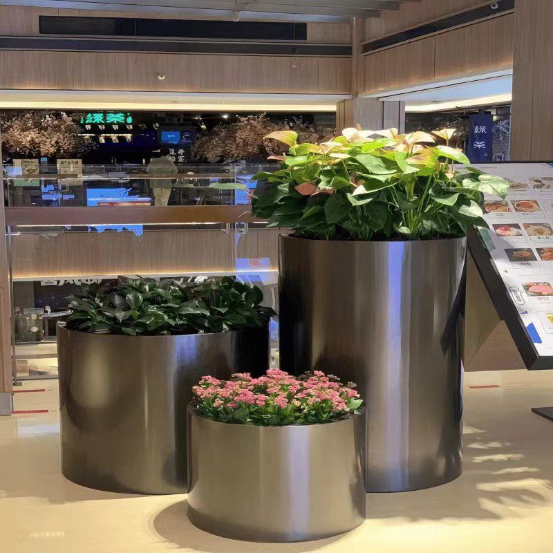 户外大型树池不锈钢种植槽室外花架铁艺花箱成品移动花坛市政花池