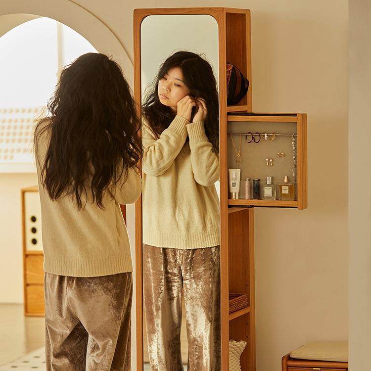 樱桃木旋转穿衣镜日式家用客厅全身落地镜杂志镜子书架收纳转角柜,畜牧/养殖物资,畜牧/养殖器械,淘宝优惠券,粉丝福利购,淘宝优惠卷