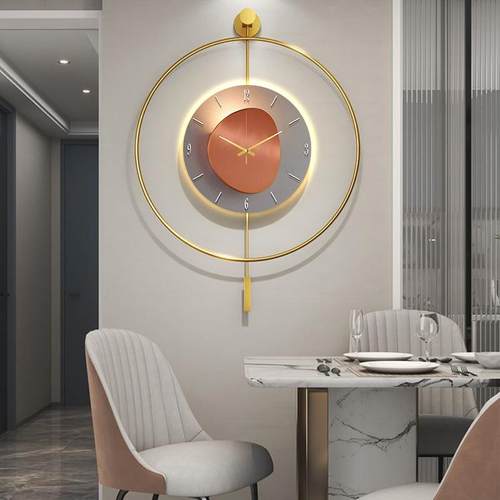西班牙高端时尚个性钟表客厅创意客厅挂钟LED灯发光大气挂表时钟