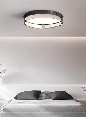 意式极简卧室灯2024新款全铜玻璃黑色中山灯具现代简约led吸顶灯