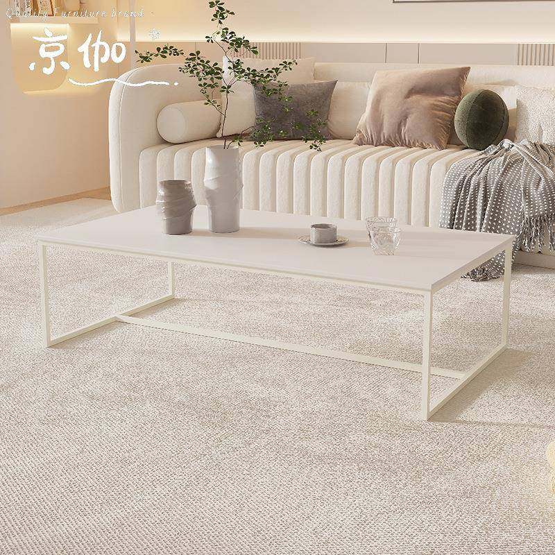 意式轻奢极简岩板奶油风茶几客厅家用现代简约小户型办公室泡茶桌