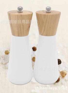 电商新款橡胶木胡椒磨套装木制胡椒磨手动研磨器研磨工具