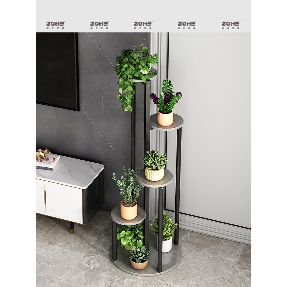 轻奢花架子客厅落地式装饰摆件阳台花盆置物架电视柜旁植物摆放架
