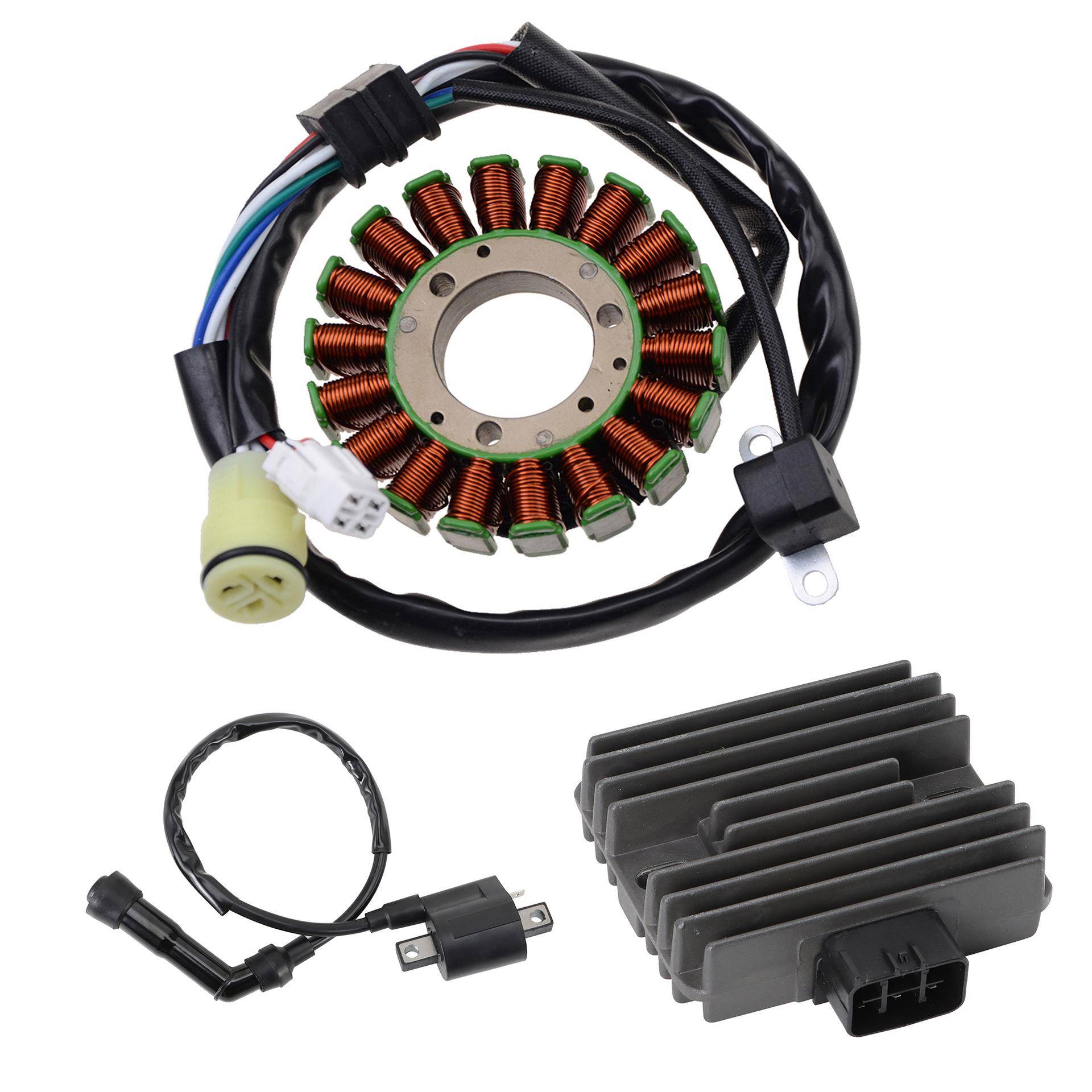 GOOFIT18线圈7线电磁定子点火线圈+整流器适配YFM6602001-2005